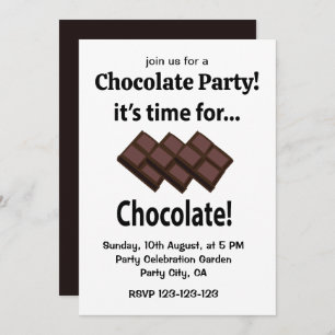 Chocolate It's Time For Chocolate Party Invitation