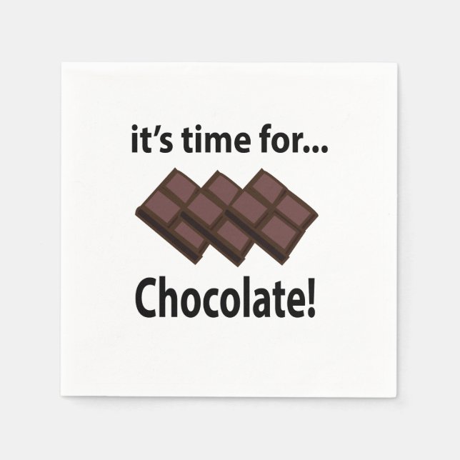 Chocolate It's Time For Chocolate Party Napkin (Front)