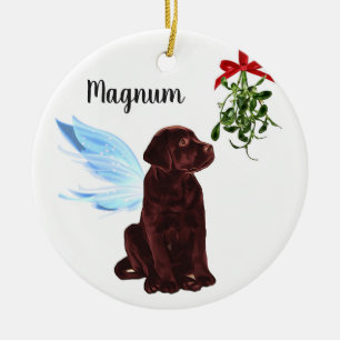 Chocolate Lab Angel -  Christmas Ornament