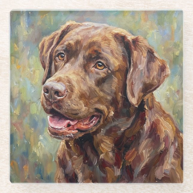 Chocolate Lab Art Coasters (Front)