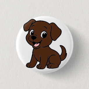 Chocolate Lab Cartoon 3 Cm Round Badge