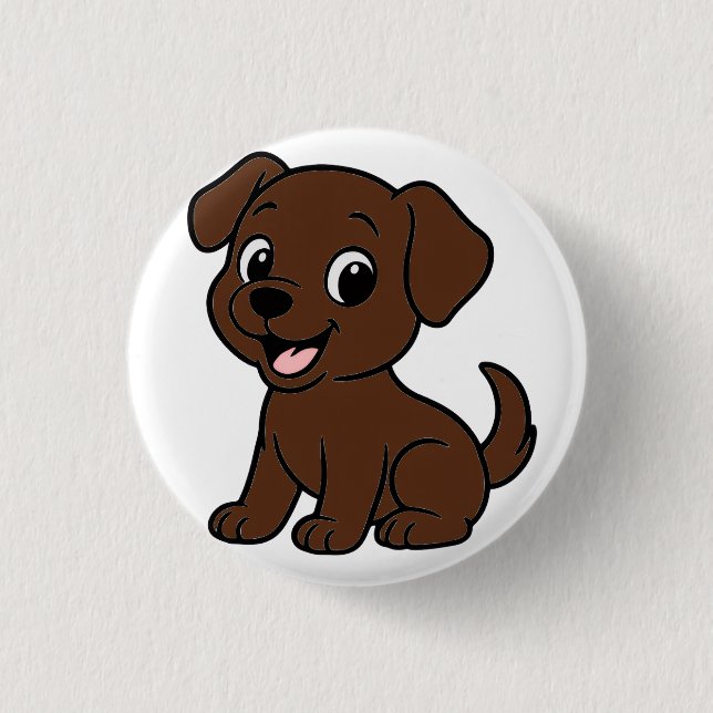 Chocolate Lab Cartoon 3 Cm Round Badge (Front)
