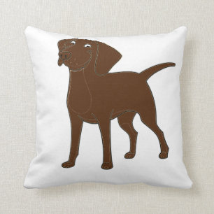 chocolate lab cartoon full 3 cushion