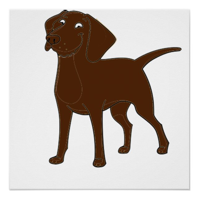 chocolate lab cartoon full 3 poster (Front)
