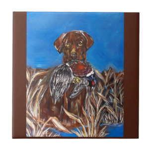 CHOCOLATE LAB CERAMIC TILE