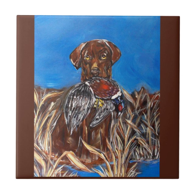 CHOCOLATE LAB CERAMIC TILE (Front)