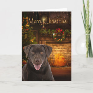 Chocolate Lab Christmas Card