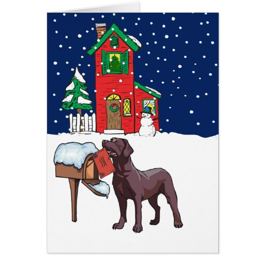 Chocolate Lab Christmas Card