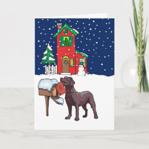 Chocolate Lab Christmas Holiday Card