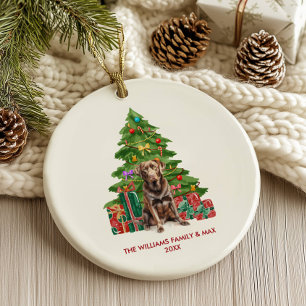 Chocolate Lab Christmas Ornament