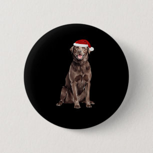 Chocolate Lab Christmas Tree Dog Puppy Watercolor  6 Cm Round Badge