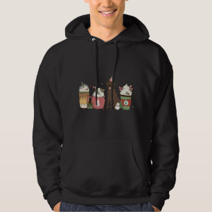 Chocolate Lab Coffee Latte Winter Christmas Dog Mo Hoodie