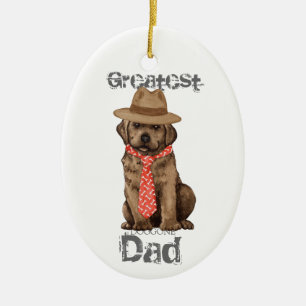 Chocolate Lab Dad Ceramic Ornament