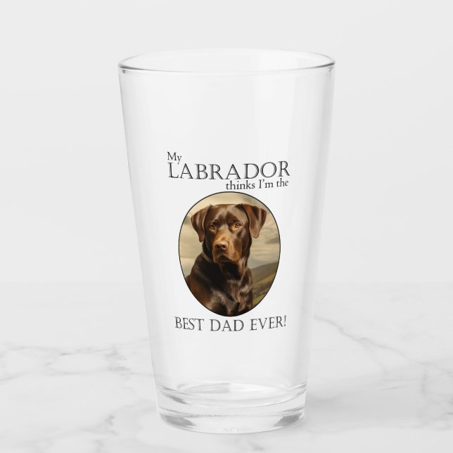 Chocolate Lab Dad Glass (Front)
