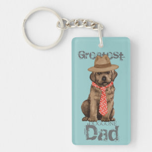 Chocolate Lab Dad Key Ring