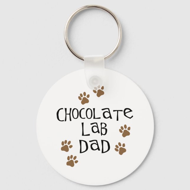 Chocolate Lab Dad Key Ring (Front)