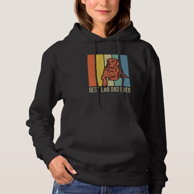 Chocolate Lab Dad Labrador Retriever Retro Matchin Hoodie (Front)