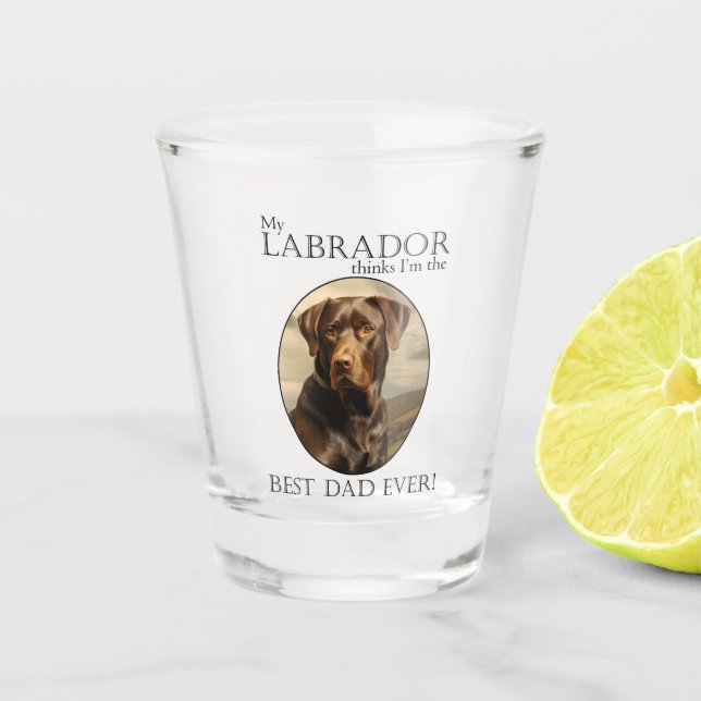 Chocolate Lab Dad Shot Glass (Front)