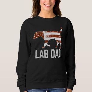 Chocolate Lab Dad Vintage Patriotic Labrador Ameri Sweatshirt