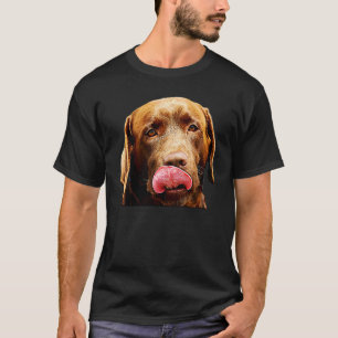 Chocolate Lab Dog Breed Oil Paint Filter Labrador  T-Shirt
