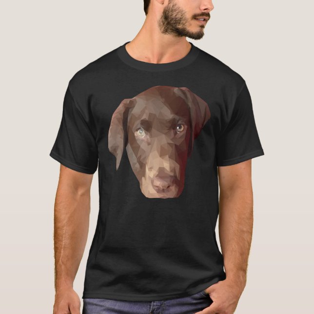 Chocolate Lab Dog Polygon T-Shirt (Front)