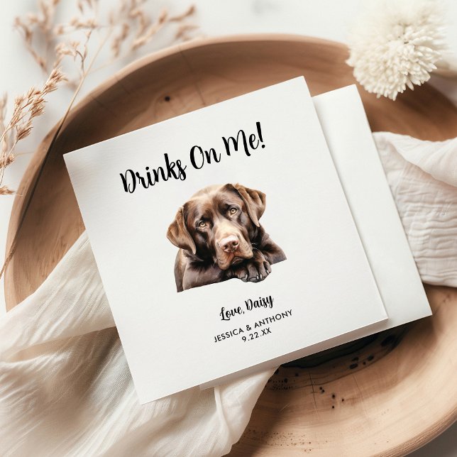 Chocolate Lab Dog Wedding  Napkin (Creator Uploaded)