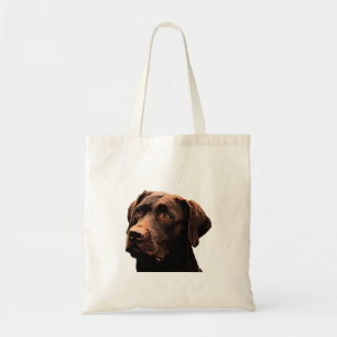 chocolate lab face tote bag