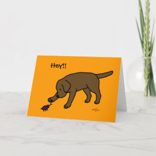 Chocolate Lab Friendly Cartoon Labrador Card