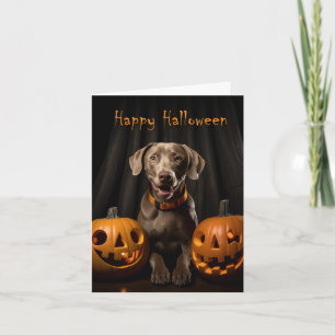 Chocolate Lab Halloween Card
