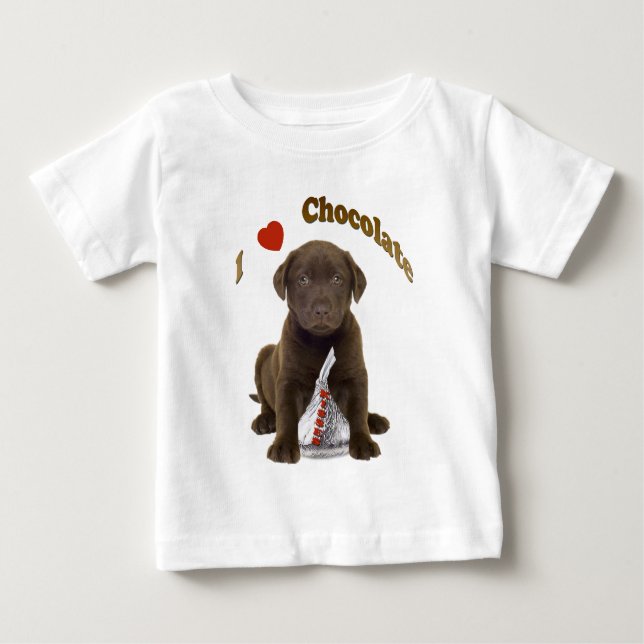 Chocolate Lab I Love Chocolate Kisses Baby T-Shirt (Front)
