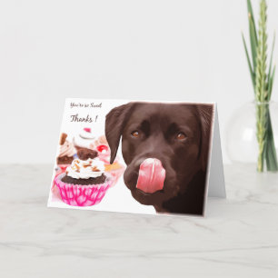 Chocolate Lab I Love You Card - Cupcake Card