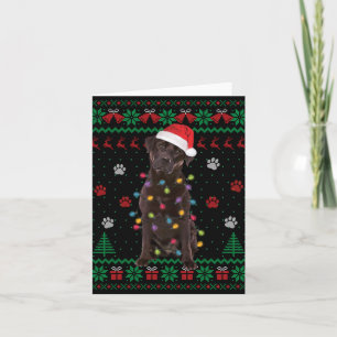 Chocolate Lab Labrador Christmas Lights Dog Ugly S Card