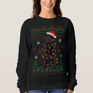 Chocolate Lab Labrador Christmas Lights Dog Ugly S Sweatshirt
