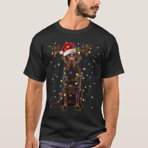 Chocolate Lab Labrador Christmas Tree Light Pajama T-Shirt