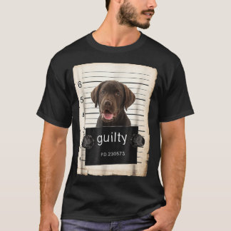 Chocolate lab Labrador Dog mug shot bad badminton  T-Shirt