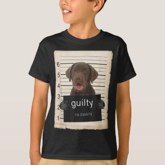 Chocolate lab Labrador Dog mug shot bad dog T-Shirt