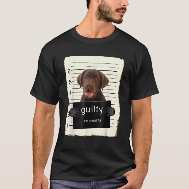 Chocolate lab Labrador Dog Mug Shot Bad Dog With G T-Shirt (Front)