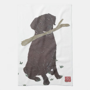 Chocolate Lab, Labrador Retriever, Brown Tea Towel