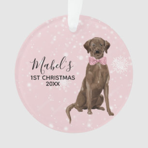 Chocolate Lab Labrador Retriever Holiday Christmas Ornament