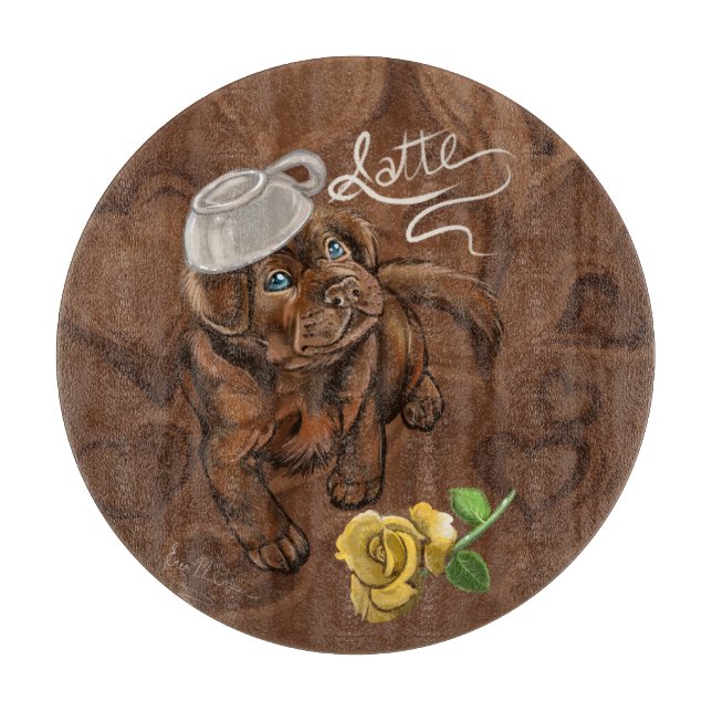 Chocolate Lab Latte Cutting Board (Front)