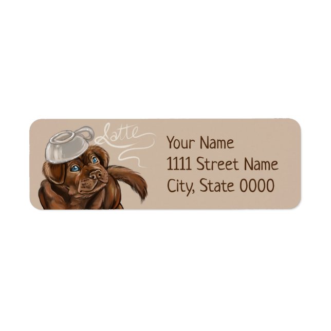 Chocolate Lab latte Return Address Label (Front)