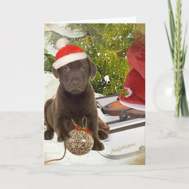 Chocolate Lab Loves Christmas Cards (Front)
