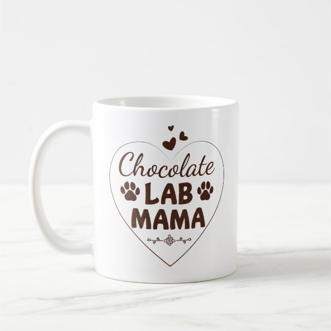 Chocolate Lab Mama Labrador Mum Coffee Mug (Left)