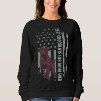 Chocolate Lab Mum American Flag Brown Labrador Ret Sweatshirt