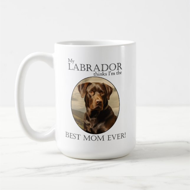 Chocolate Lab Mum Coffee Mug (Left)