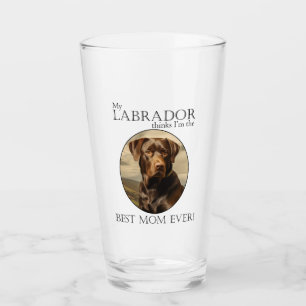 Chocolate Lab Mum Glass