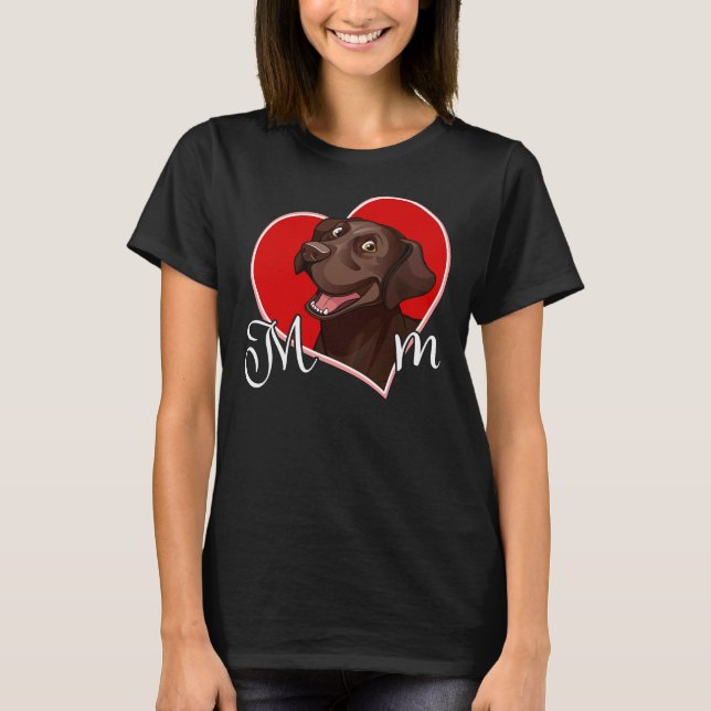 Chocolate Lab Mum Labrador Mama Masks Choco Lab Ma T-Shirt (Front)