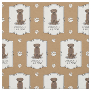 Chocolate Lab Mum (Labrador Retriever Mum) Cute Fabric