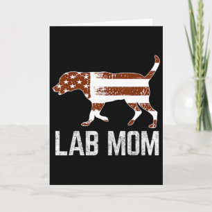 Chocolate Lab Mum Vintage Patriotic Labrador Ameri Card