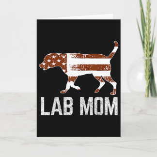 Chocolate Lab Mum Vintage Patriotic Labrador Ameri Card